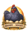Broody and Moody Chicken Sticker – Funny Hen Decal (3”)