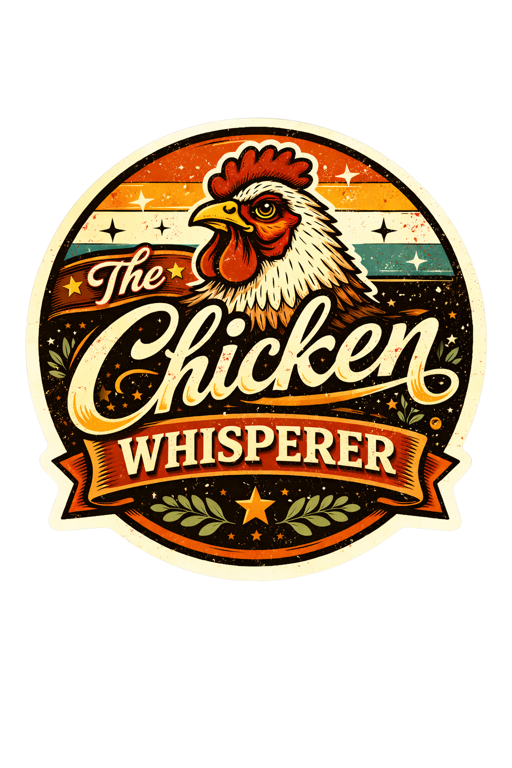 The Chicken Whisperer Sticker – Funny Chicken Lover Decal (3”)