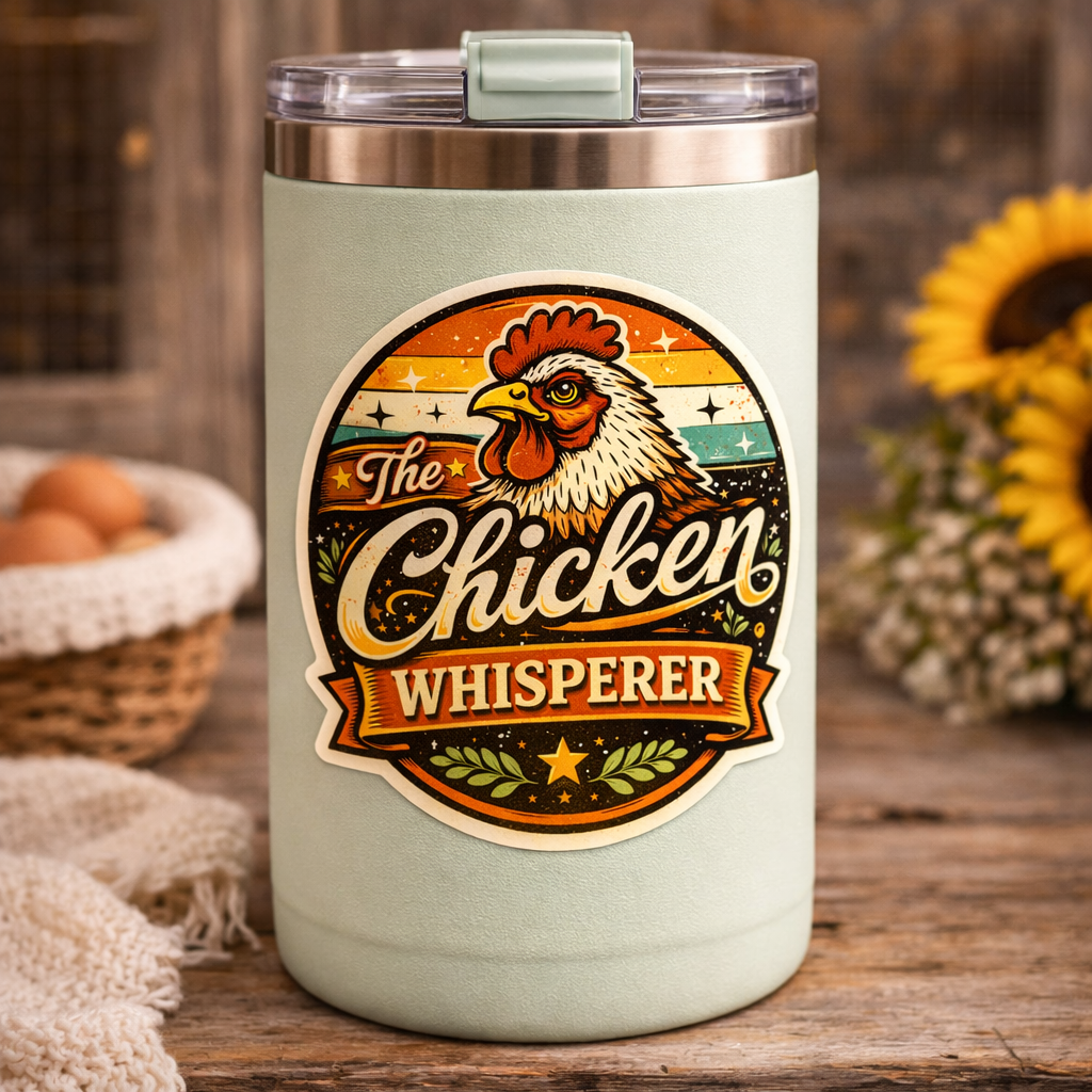 The Chicken Whisperer Sticker – Funny Chicken Lover Decal (3”)