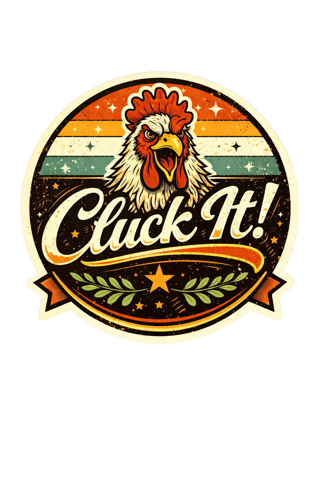 Cluck It Chicken Sticker – Funny Chicken Sticker Sarcastic Farm Sticker Rustic Rooster Decal (3”