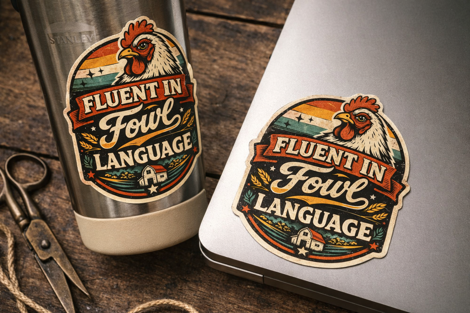 Fluent in Fowl Language Sticker – Funny Chicken Lover Decal (3”)