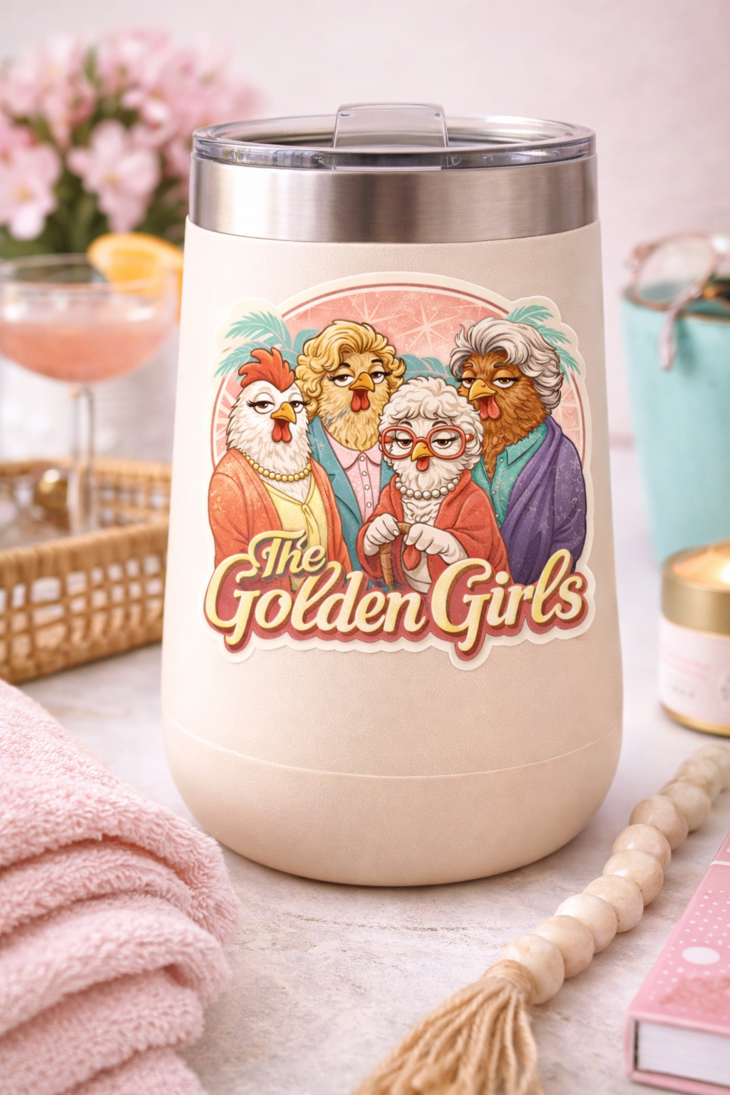 Golden Girls Chicken Sticker – Funny Vintage Hen Decal (3”