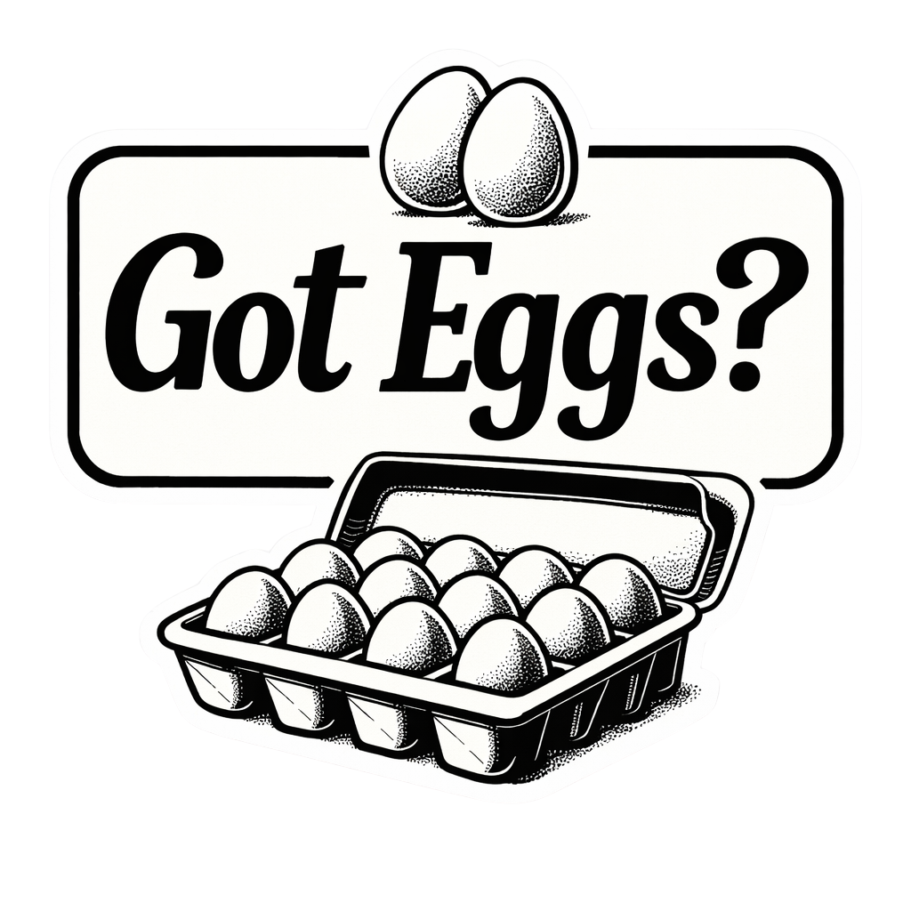 Got Eggs? Vintage Chicken Sticker – Farm Fresh Eggs Decal (3”)
