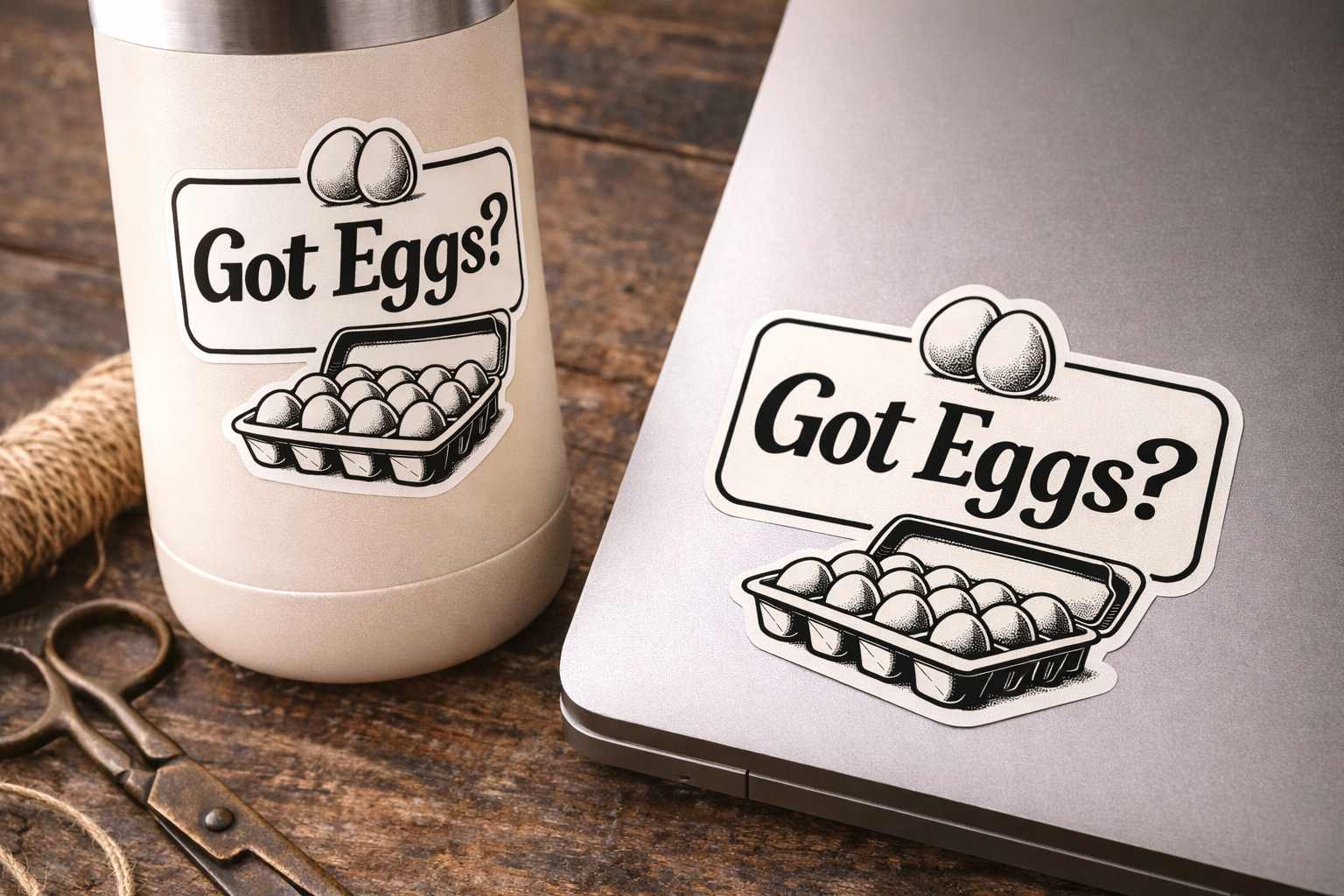 Got Eggs? Vintage Chicken Sticker – Farm Fresh Eggs Decal (3”)