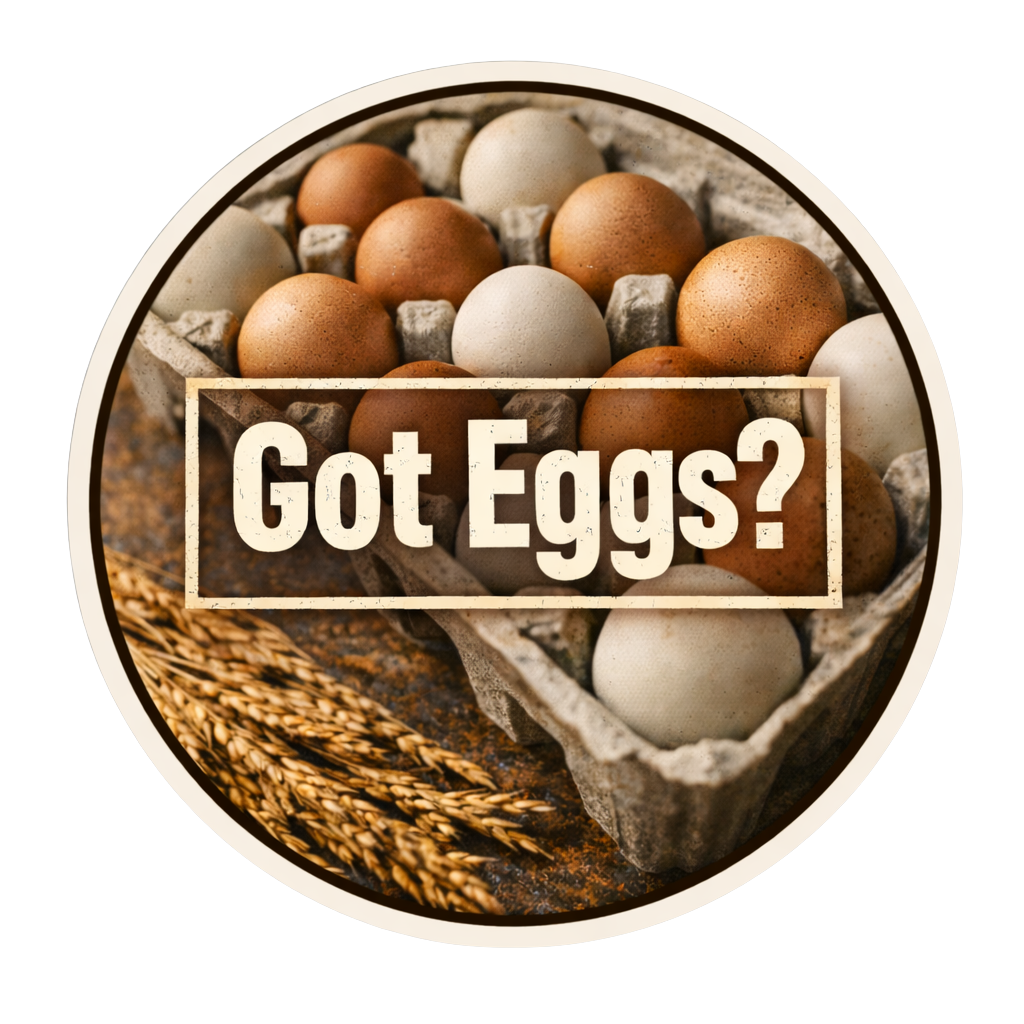 Got Eggs? Farm Fresh Egg Sticker – Rustic Chicken Lover Decal (3”)