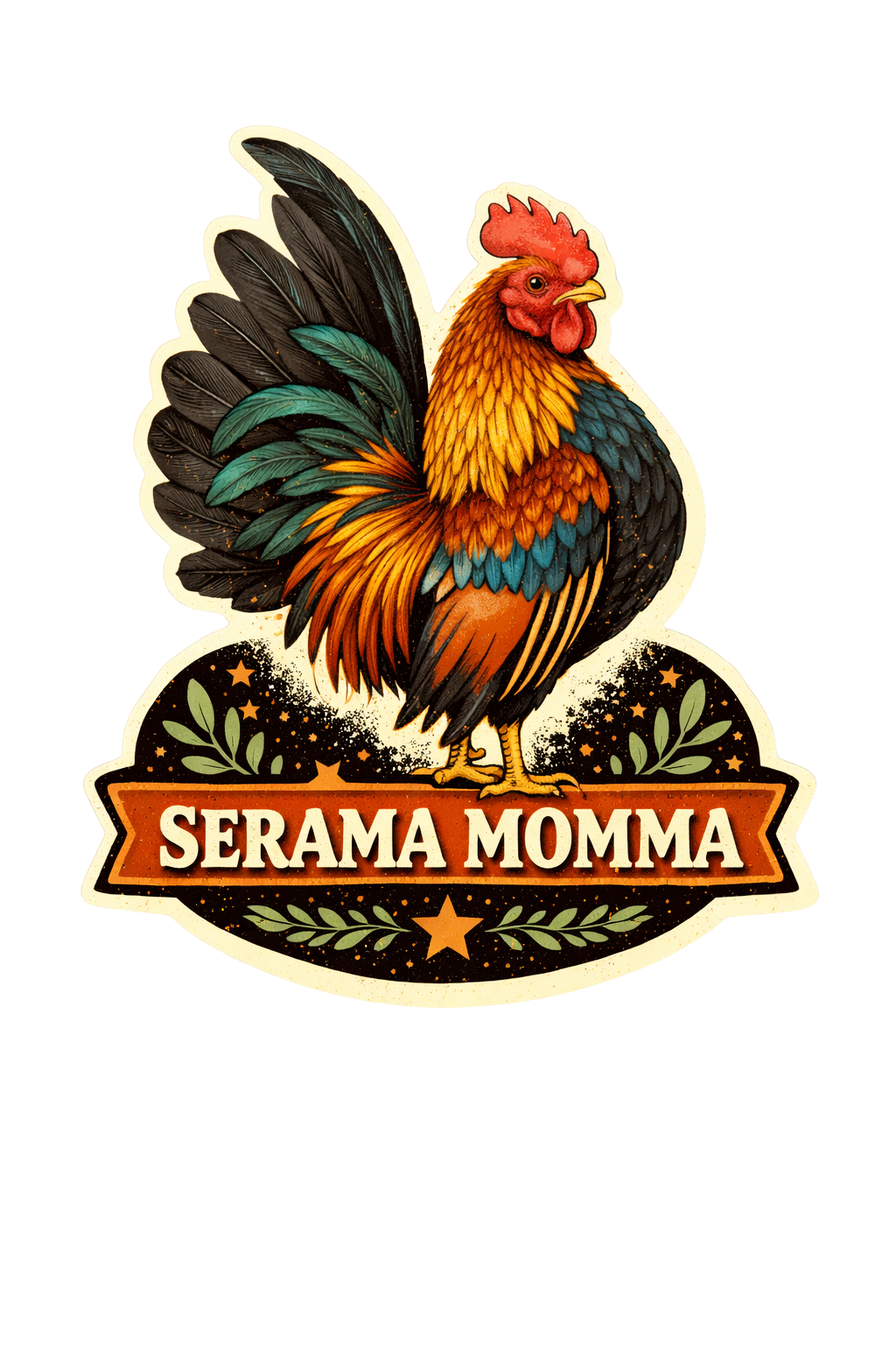 Serama Momma Chicken Sticker – Serama Chicken Lover Decal Cute Bantam Hen Gift (3”)