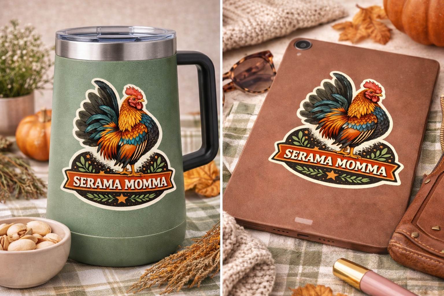 Serama Momma Chicken Sticker – Serama Chicken Lover Decal Cute Bantam Hen Gift (3”)