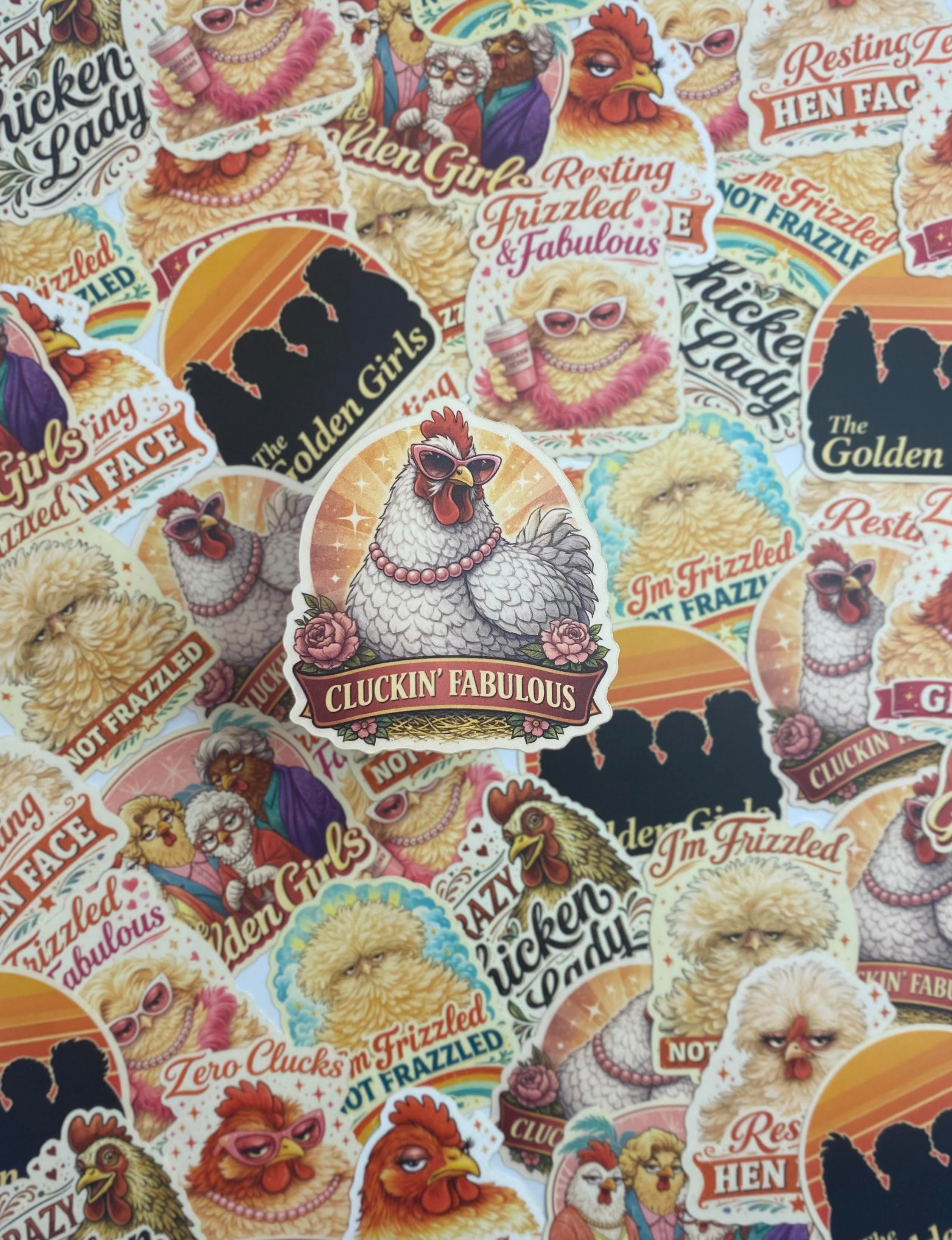 10 Pack Funny Chicken Sticker Bundle – Waterproof Vinyl Stickers